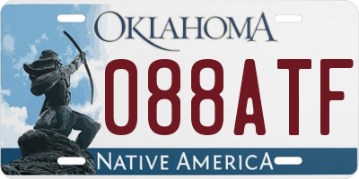 OK license plate 088ATF