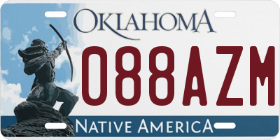 OK license plate 088AZM