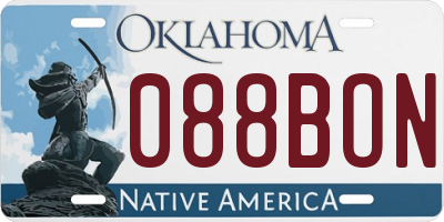OK license plate 088BON