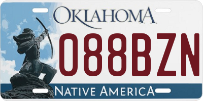 OK license plate 088BZN