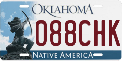 OK license plate 088CHK