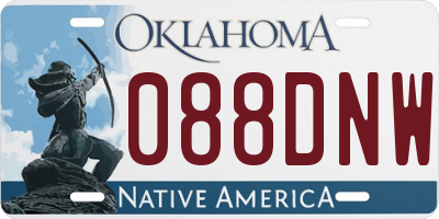 OK license plate 088DNW