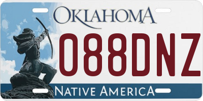 OK license plate 088DNZ
