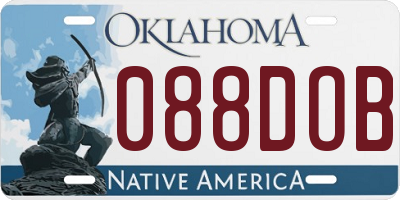 OK license plate 088DOB