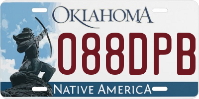 OK license plate 088DPB
