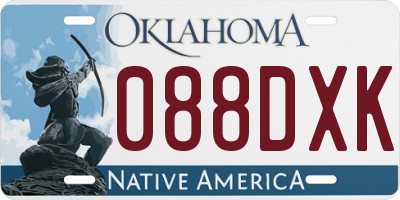 OK license plate 088DXK