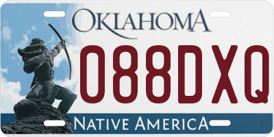 OK license plate 088DXQ