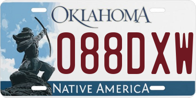 OK license plate 088DXW