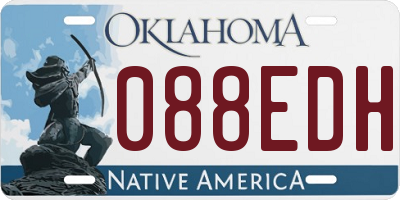 OK license plate 088EDH