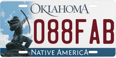 OK license plate 088FAB