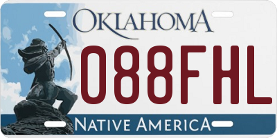 OK license plate 088FHL