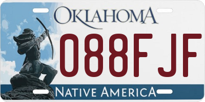 OK license plate 088FJF