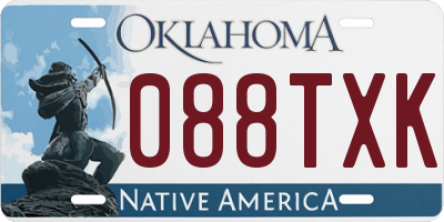 OK license plate 088TXK
