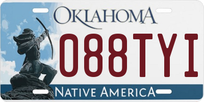OK license plate 088TYI