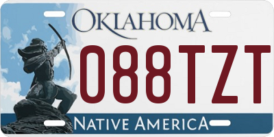 OK license plate 088TZT