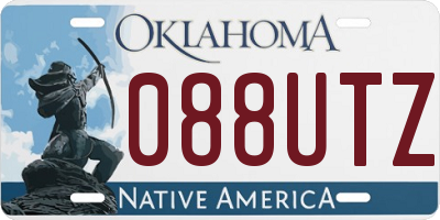 OK license plate 088UTZ