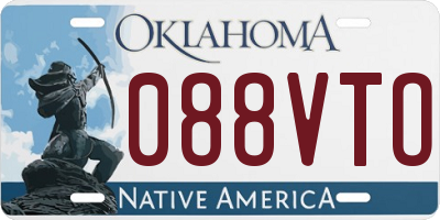 OK license plate 088VTO