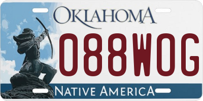 OK license plate 088WOG