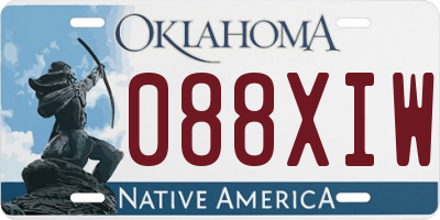 OK license plate 088XIW