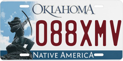 OK license plate 088XMV