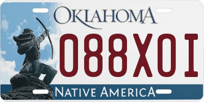 OK license plate 088XOI