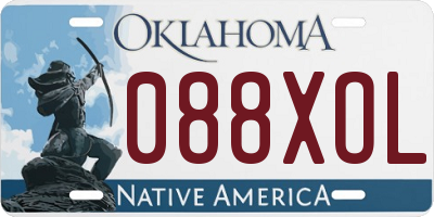 OK license plate 088XOL
