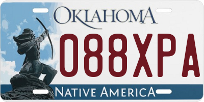 OK license plate 088XPA