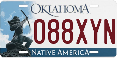 OK license plate 088XYN