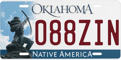 OK license plate 088ZIN
