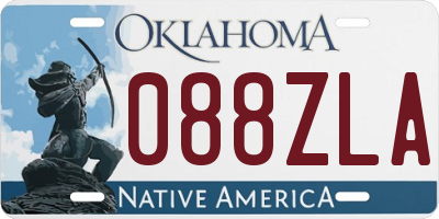 OK license plate 088ZLA