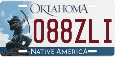 OK license plate 088ZLI