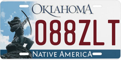 OK license plate 088ZLT