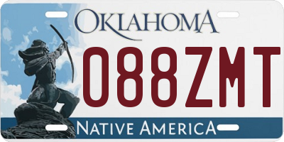 OK license plate 088ZMT