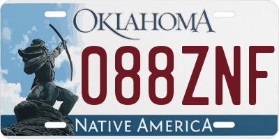 OK license plate 088ZNF