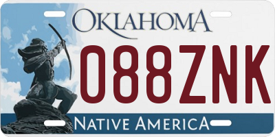 OK license plate 088ZNK