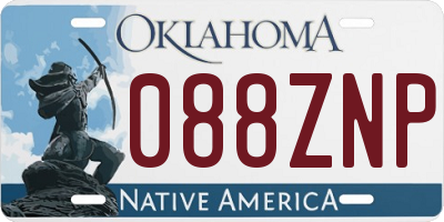 OK license plate 088ZNP