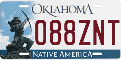 OK license plate 088ZNT