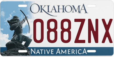 OK license plate 088ZNX