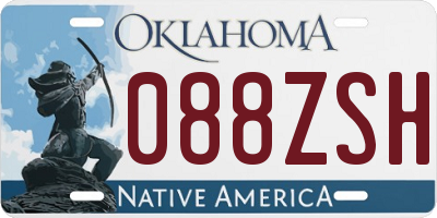 OK license plate 088ZSH