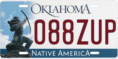 OK license plate 088ZUP