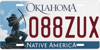 OK license plate 088ZUX
