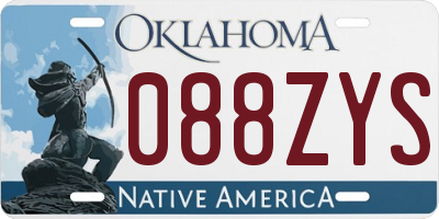 OK license plate 088ZYS