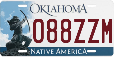 OK license plate 088ZZM