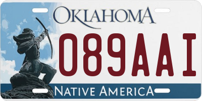 OK license plate 089AAI