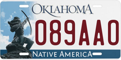 OK license plate 089AAO