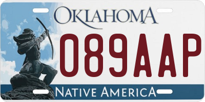 OK license plate 089AAP