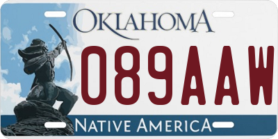 OK license plate 089AAW