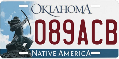 OK license plate 089ACB