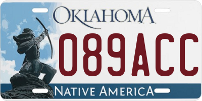 OK license plate 089ACC