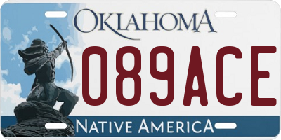 OK license plate 089ACE